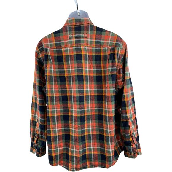 Duluth Trading Mens Large Heavy Flannel Long Sleeve Shirt Relaxed Fit Cotton - Picture 2 of 11